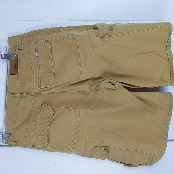 U.S Polo Assn Mens Khaki Cargo Shorts Button fly Velcro Pockets Preppy Sz.31 - Picture 6 of 15